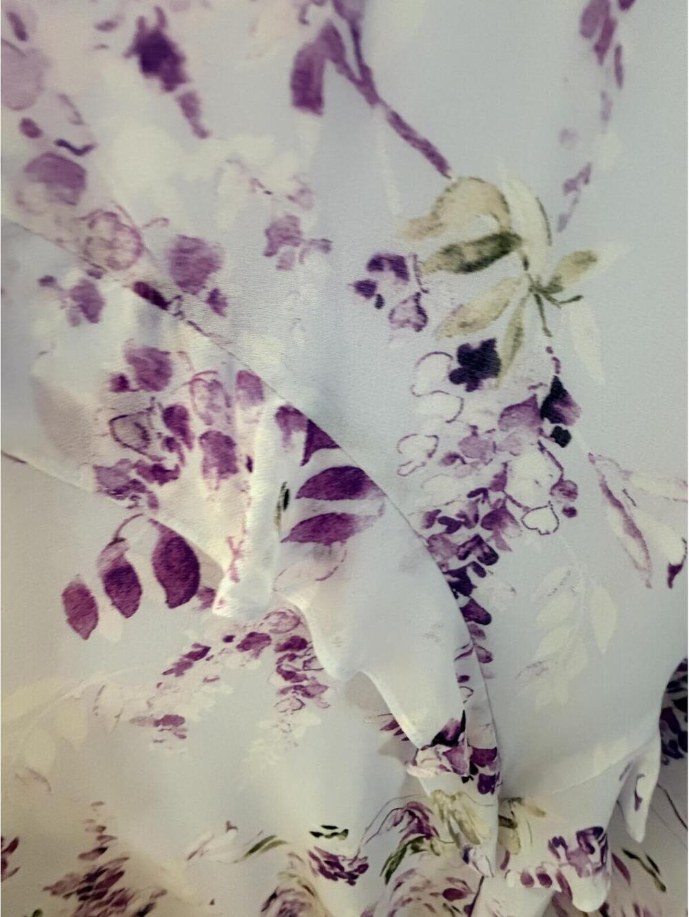 White House Black Market Lilac Floral Halter Midi Dress Size 6 - Picture 7 of 9